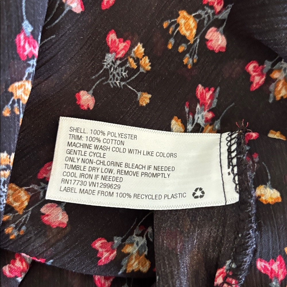 Xhilaration Sheer Floral Chiffon Kimono Duster High Low Romantic Boho L - Picture 6 of 8